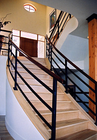2.1 Main stairs - view from family room up to main entrance